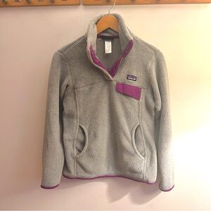 Patagonia Snap T Fleece Grey and Purple XS